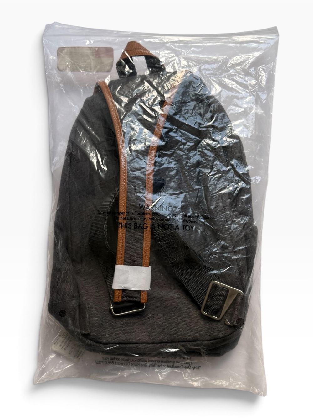 Thirty-One Gifts Sling-Back Thermal Backpack In The "City Charcoal" Print - Picture 2 of 9